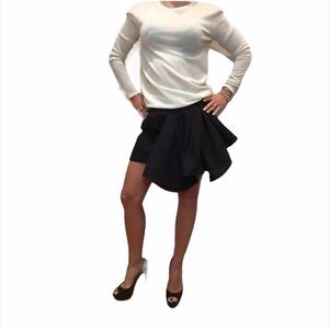 Jay Ahr Wool Cream Sweater Top Midi Dress